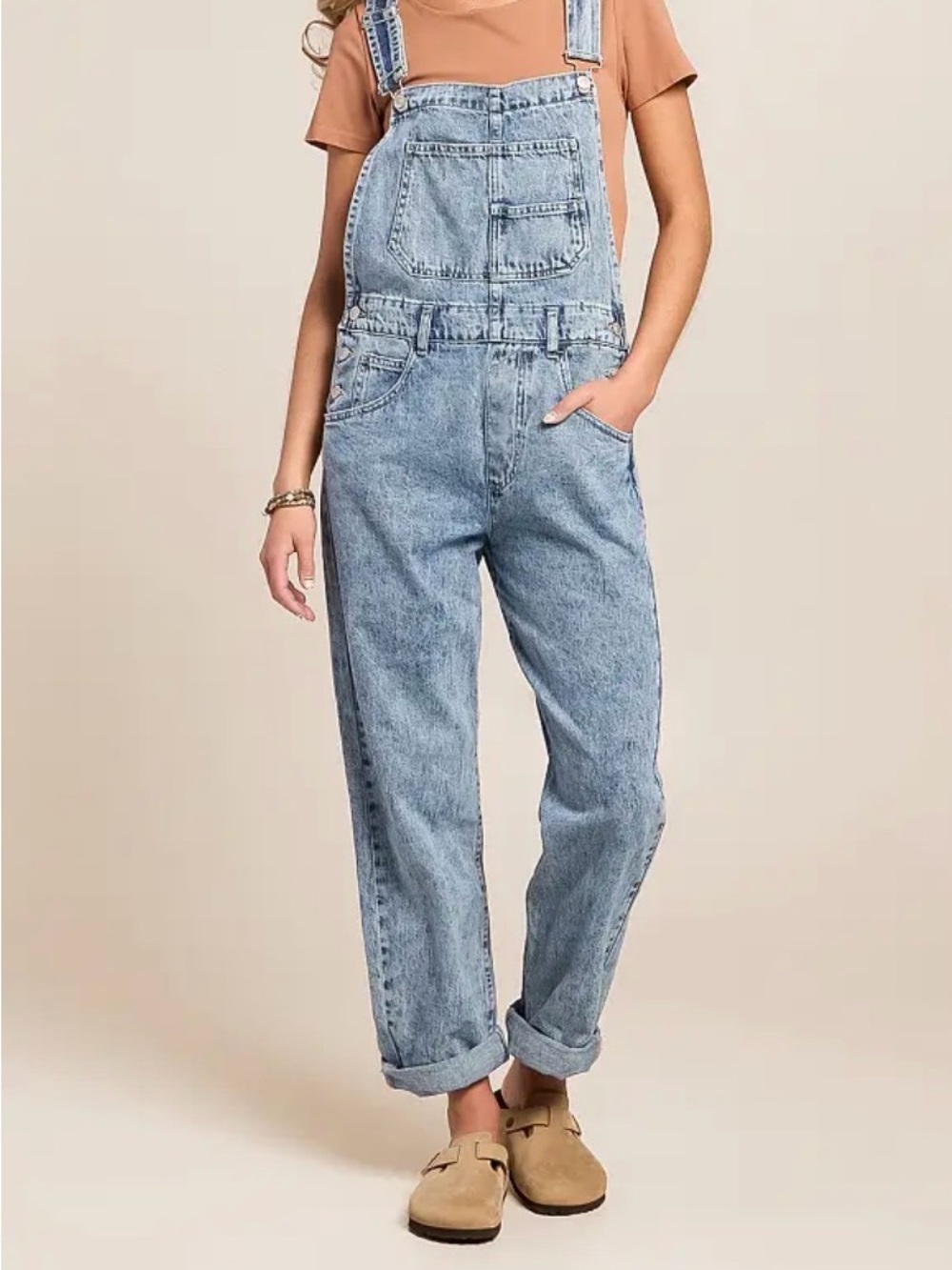 Free People Ziggy Denim Cuffed Overalls